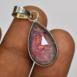 CERTIFIED 15 Ct Natural Monarch Opal 925 Sterling Silver Pear Cut Gems Pendant