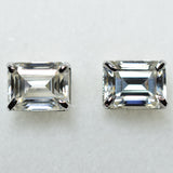 Unique Emerald 13.85 Ct CERTIFIED Synthetic White Moissanite Gems Earring Pair