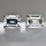 Unique Emerald 13.85 Ct CERTIFIED Synthetic White Moissanite Gems Earring Pair