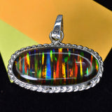 Extremely Rare Natural CERTIFIED 30 Ct Oval Opal 925 Starling Silver Pendant