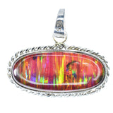 Extremely Rare Natural CERTIFIED 30 Ct Oval Opal 925 Starling Silver Pendant