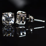 Perfect Square Cushion 12.3 Ct Synthetic White Flawless Moissanite Earring Pair