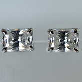 Synthetic White Moissanite 10.80 Ct A+ CERTIFIED Emerald Gemstone Earring Pair