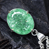 CERTIFIED 66.25 Ct Natural Green Emerald Oval Cut 925 Sterling Silver Pendant