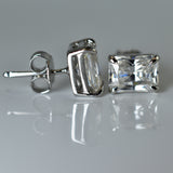 Synthetic White Moissanite 10.80 Ct A+ CERTIFIED Emerald Gemstone Earring Pair