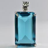 Lab Created Sapphire 95 Ct Certified 925 Sterling Silver Emerald Gems Pendant