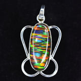 A+ Quality 33 Ct Natural CERTIFIED Opal Oval Gems Pendant 925 Sterling Silver