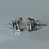 CERTIFIED 925 Starling Silver 14.7 Ct Synthetic Moissanite Heart Earring Pair