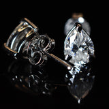 A+ CERTIFIED Synthetic White Moissanite Pear Cut 10.8 Ct Gemstone Earring Pair