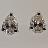 A+ CERTIFIED Synthetic White Moissanite Pear Cut 10.8 Ct Gemstone Earring Pair