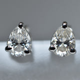 A+ CERTIFIED Synthetic White Moissanite Pear Cut 10.8 Ct Gemstone Earring Pair
