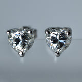 Perfect Heart Earring Pair 11 Ct CERTIFIED Synthetic White Moissanite Free Gift