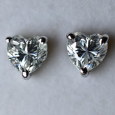 Perfect Heart Earring Pair 11 Ct CERTIFIED Synthetic White Moissanite Free Gift
