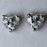 Perfect Heart Earring Pair 11 Ct CERTIFIED Synthetic White Moissanite Free Gift
