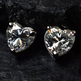 Perfect Heart Earring Pair 11 Ct CERTIFIED Synthetic White Moissanite Free Gift