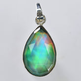 925 Sterling Silver Gems Pendant CERTIFIED Natural Opal 20Ct Pear Free Delivery