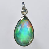 925 Sterling Silver Gems Pendant CERTIFIED Natural Opal 20Ct Pear Free Delivery