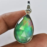 925 Sterling Silver Gems Pendant CERTIFIED Natural Opal 20Ct Pear Free Delivery