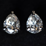 CERTIFIED Pear Cut Synthetic Moissanite 14.30 Ct Stone Earring Pair Gift For Her
