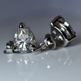 CERTIFIED Pear Cut Synthetic Moissanite 14.30 Ct Stone Earring Pair Gift For Her