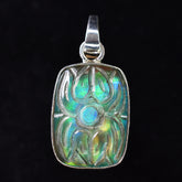 925 Sterling Silver CERTIFIED Natural Opal 31 Ct Beautiful Cushion Gems Pendant