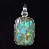 925 Sterling Silver CERTIFIED Natural Opal 31 Ct Beautiful Cushion Gems Pendant