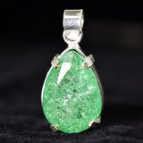Beautiful 44 Ct Natural Emerald 925 Sterling Silver CERTIFIED Pendant Free Gift