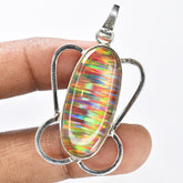 Flawless 30 Ct Oval Natural CERTIFIED 925 Sterling Silver Opal Pendant Free Gift