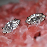 Synthetic Moissanite 13 Ct CERTIFIED White Marquise Gems Earring Pair Free Gift