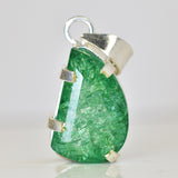 CERTIFIED 33 Ct Natural Green Emerald 925 Starling Silver Fancy Gemstone Pendant