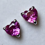 Top Quality 11.10 Ct Natural Pink Ruby CERTIFIED Heart Earring Best Gift For Mom