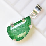 CERTIFIED 33 Ct Natural Green Emerald 925 Starling Silver Fancy Gemstone Pendant