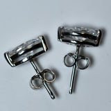 925 Starling Silver 10.5 Ct Synthetic Moissanite CERTIFIED Marquise Earring Pair