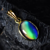 CERTIFIED Natural 15.90 Ct Opal 18K Gold Plated Multicolor Loose Gems Pendant