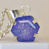 925 Starling Silver CERTIFIED Natural Purple Fancy 30 Ct Tanzanite Gems Pendant
