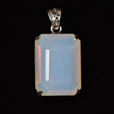 CERTIFIED 100 Ct Natural Multicolor Opal 925 Sterling Silver Emerald Pendant