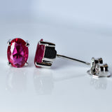 Mozambique CERTIFIED Pink Ruby 6x4 mm Natural Oval Cut Rare Gemstone Earrings