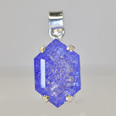 Fancy Cut 925 Sterling Silver 33.90 Ct Natural Sapphire CERTIFIED Gems Pendant