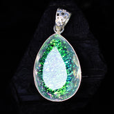 Monarch Bi-Color Opal 70.50 Ct Certified Lab Created 925 Sterling Silver Pendant