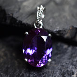 29.70 Ct Natural Color Change CERTIFIED Alex 925 Sterling Silver Oval Pendant