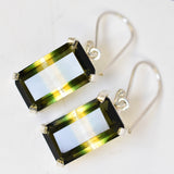 54.75 Ct NATURAL Tourmaline CERTIFIED Bi-Color Emerald Earring Pair Gemstone