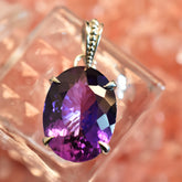 925 CERTIFIED 29.70 Ct Sterling Silver Pendant Natural Purple Tanzanite Jewelry
