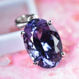 35.20 Ct Color Change Natural CERTIFIED Oval Alex 925 Sterling Silver Pendant