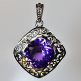 925 Sterling Silver 34 Ct Pendant Color Change Sapphire Natural CERTIFIED Gems