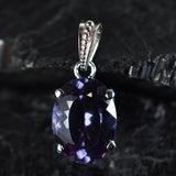 925 Sterling Silver CERTIFIED 25.80 Ct Natural Alex Color Change Oval Pendant