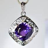 925 Sterling Silver 34 Ct Pendant Color Change Sapphire Natural CERTIFIED Gems