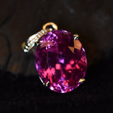 925 Sterling Silver Pink Sapphire Pendant Natural Oval 29 Ct CERTIFIED Gemstone