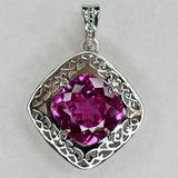 925 Sterling Silver Pink Tourmaline Natural Pendant 35 Ct Gemstone CERTIFIED