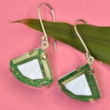 Natural Fancy Earring 925 Sterling Silver 72.30 Ct Green Emerald Gems Certified