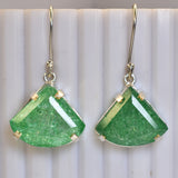 Natural Fancy Earring 925 Sterling Silver 72.30 Ct Green Emerald Gems Certified